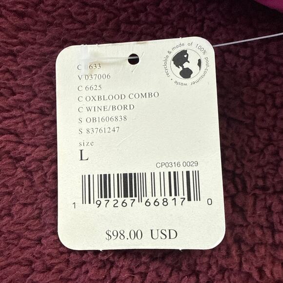 FP Movement by Free People Mountain High Half Zip Fleece Maroon Pink Large NWT - Picture 5 of 9